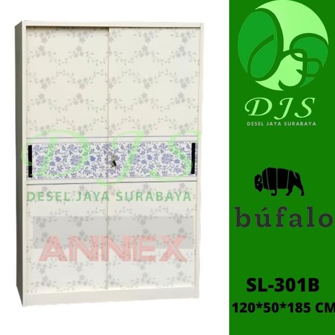 Promo Lemari Baju Besi Sliding SL-301B - Lebih Lebar COD