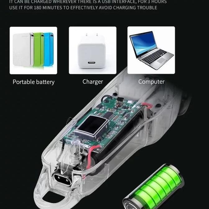 Mesin Cukur Rambut Barber Transparan Hair Clipper Kemei Ng 108