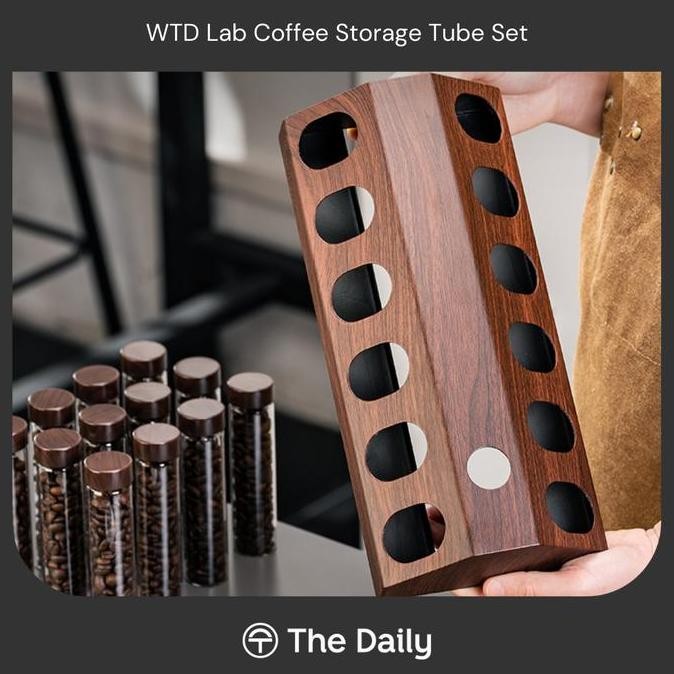 WTD Lab Coffee Storage Tube Set - Tabung Kaca Display Penyimpanan Biji Kopi