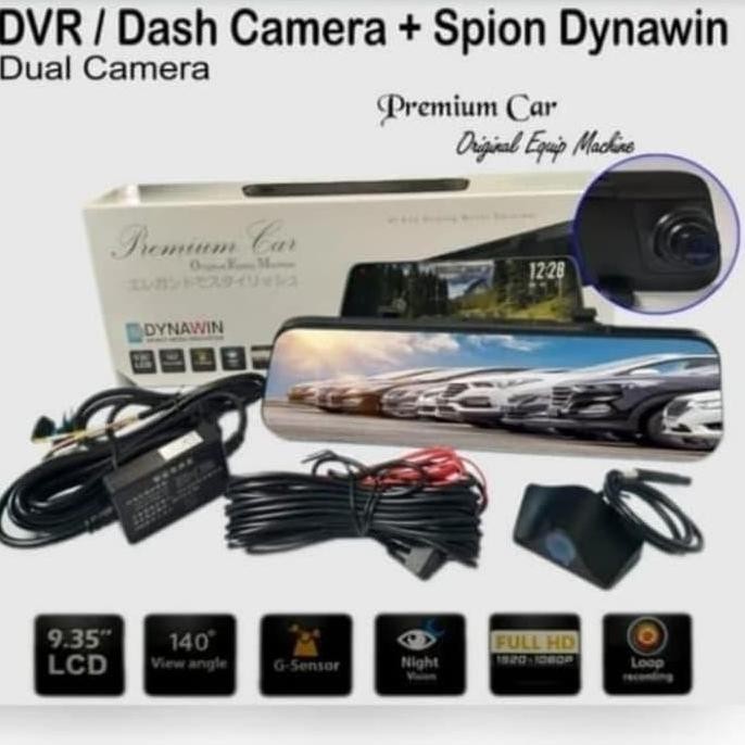 Dvr Dashcam Dynawin Dual Kamera Spion + Belakang