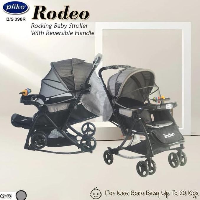 Pliko Pk398 Rodeo Rocker Kereta Bayi 2 In 1 Stroller Dorong & Ayunan 360 Derajat Reversible Handle R