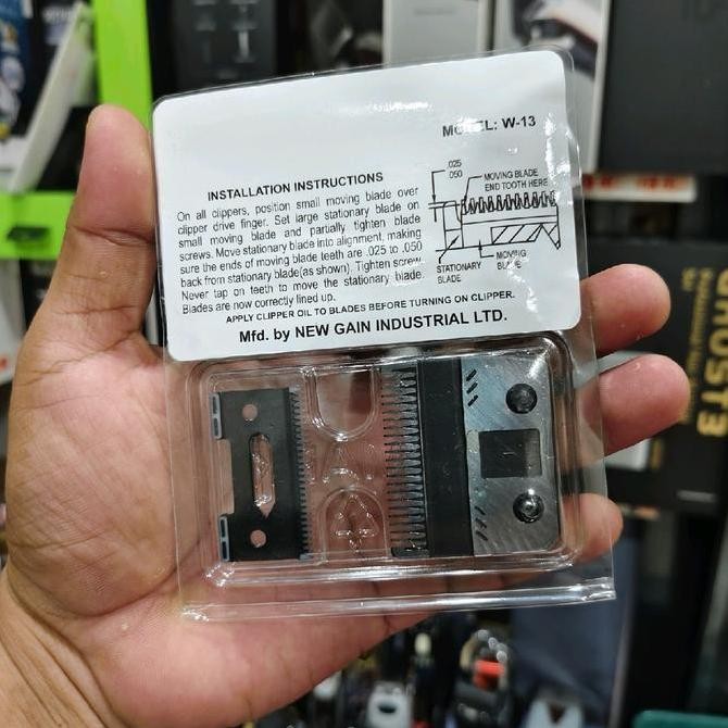 Mata Pisau Mesin Cukur Rambut W-13 Dlc Black Carbon Blade Wmark Wahl Dll Gigi Mesin Cukur Silver