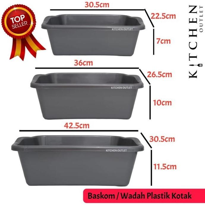 Baskom Plastik Baskom Kotak Plastik Bak Segi Silver Komet
