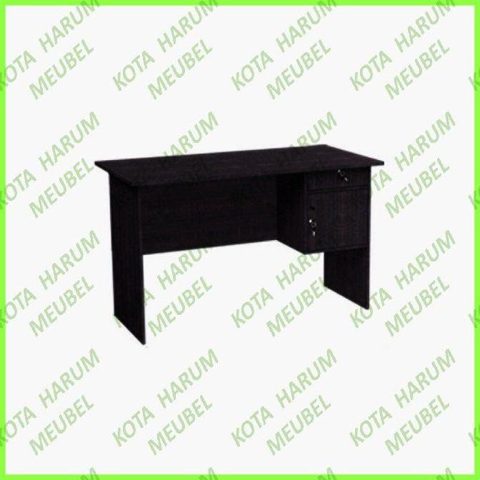 meja kerja kantor ketik tulis kayu 1/2 biro panjang 120 hitam bandung