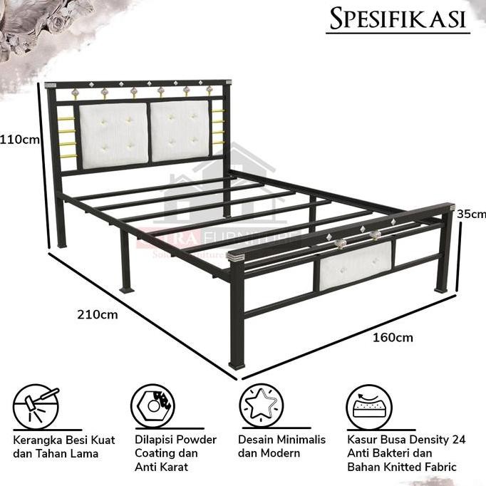 ranjang besi ukuran 160x200