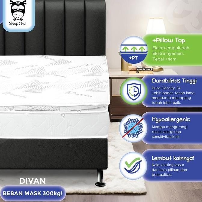 Dipan divan sandaran untuk springbed atau kasur (120x200)-BOSTON