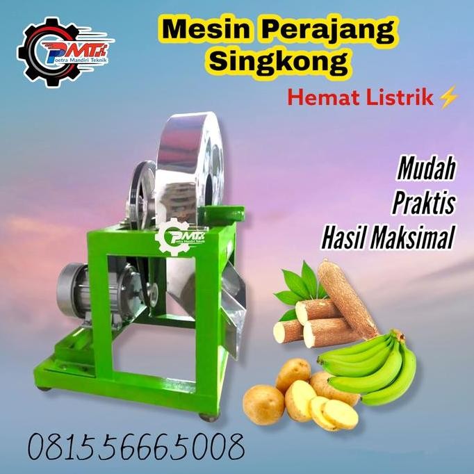 Mesin Rajang Singkong Ubi & Alat Perajang Potong Keripik Pisang Ubi