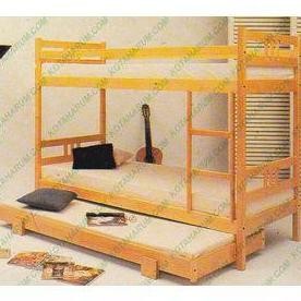 Ranjang kayu ramin susun tingkat bandung (tnp ranjang sorong + kasur)