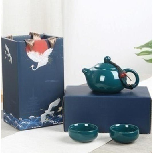 Set Poci Teko Gelas Cangkir Saringan Keramik Teh Tie Kuan Yin Herbal