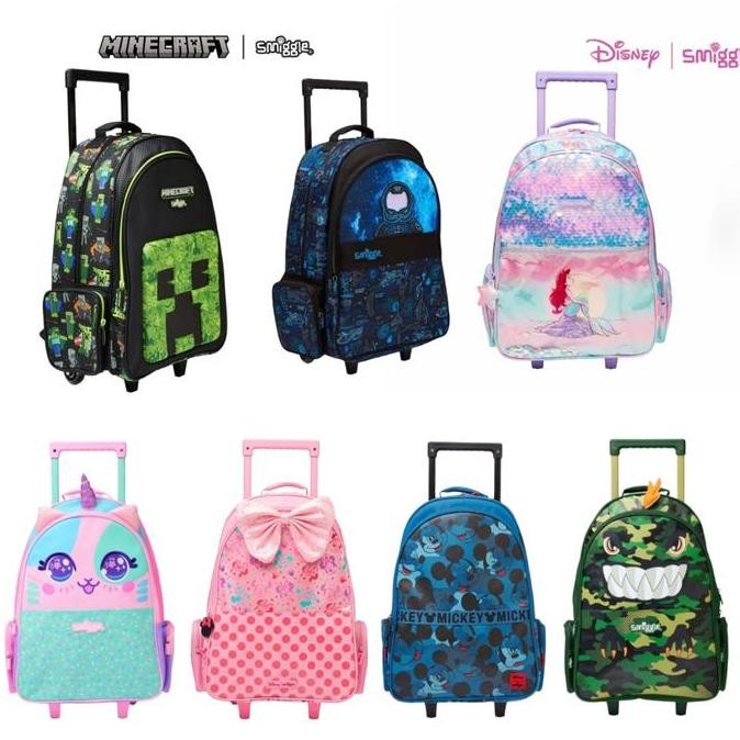 Koper Anak Smiggle Trolley Bag Backpack Tas Dorong Smigle Roda Smigel