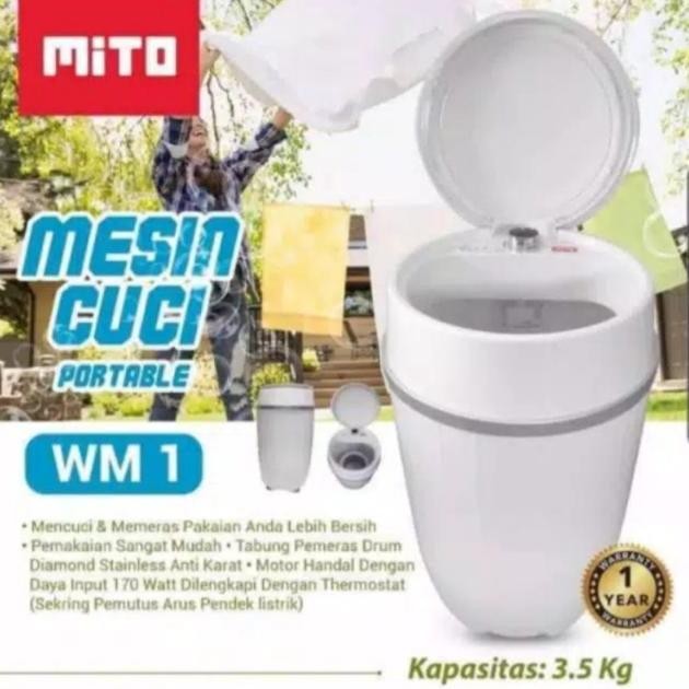 LEGOLANT- MITO MESIN CUCI PORTABLE WM 1 mini wm1 pengering