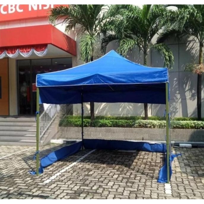 Tenda Lipat Super Premium, Uk 3X4.5 Ketebalan Besi 1,4 Dinding 3 Sisi