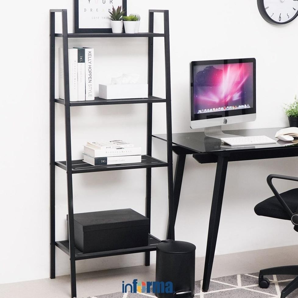 SWALLOWTAIL- Informa Libie Rak Besi 4 Tingkat - Hitam Storage Rack Metal Tempat Penyimpanan Serbagun