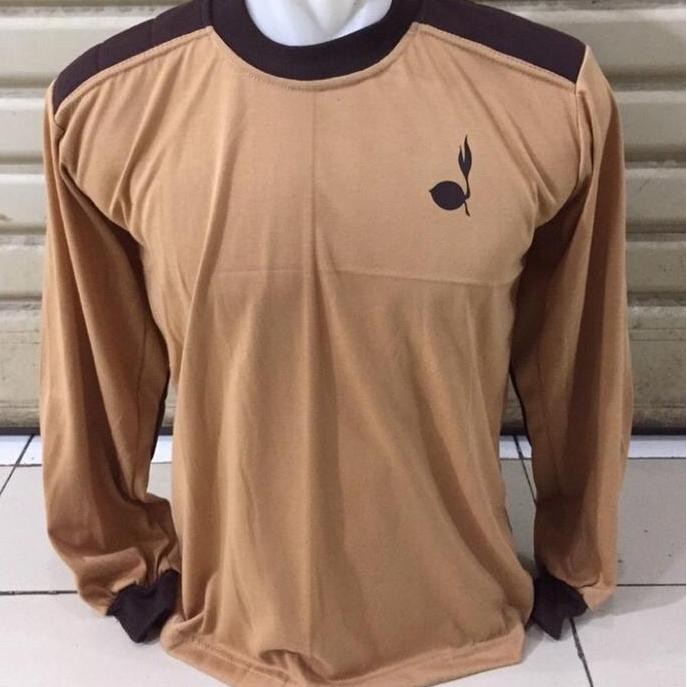 Kaos cokelat pramuka lengan panjang/kaos logo pramuka lengan panjang