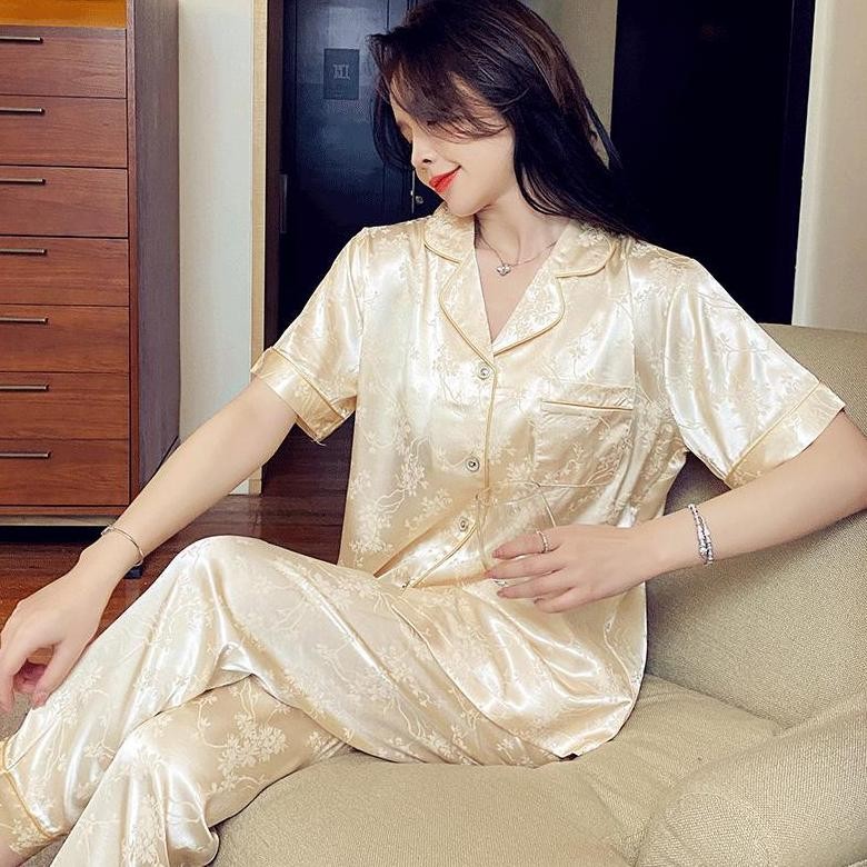 Baju Tidur piyama/Piyama wanita sutra sintetis yang baru diimpor/baju tidur/baju piyama/baju tidur w