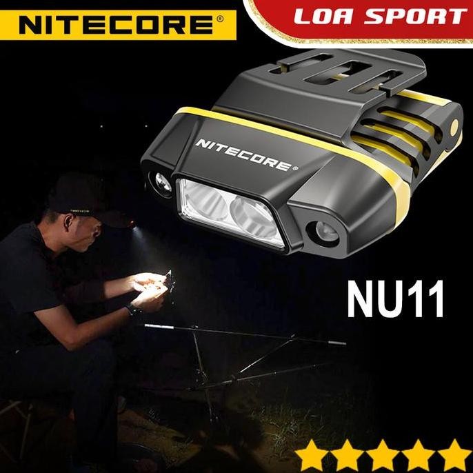 Senter Kepala Clip Jepit Dual Beam Sensor Gerak NITECORE NU11 600mAh