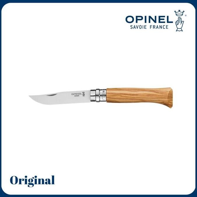 Opinel N08 Olive Wood - Stainless Folding Knife