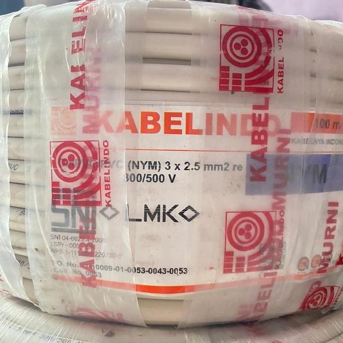 BEBAS ONGKIR - KABEL NYM 3X2,5 KABELINDO 100M NYM 3X2.5 100M KABELINDO
