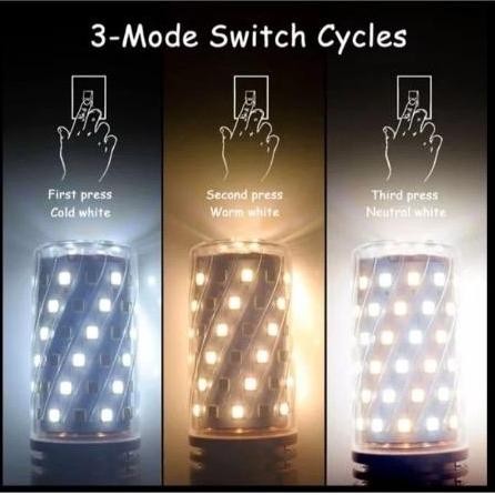 New New 12W 16w E27 E14 3 WARNA LAMPU BOLA LAMPU HIAS LED BULB PUTIH LAMPU JA