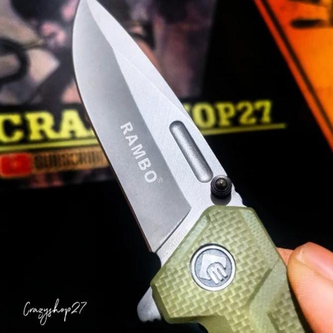 DS13 >> Pisau Lipat Survival Automatic Rambo Straight Knife / pisau survival