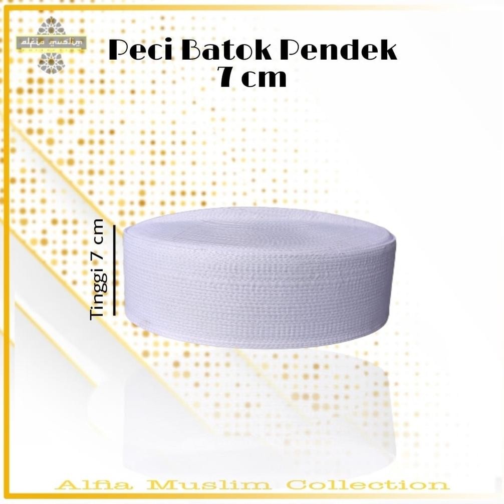 Baru - Peci Batok Pendek / Peci Haji / Peci putih / Kopiah  Haji / Songko / Kopyah Putih ,.