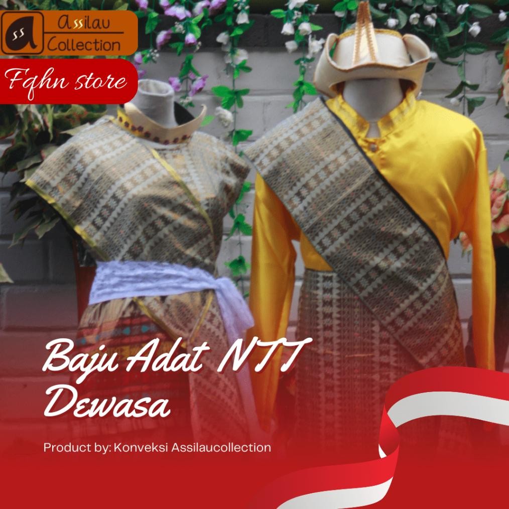 Baju Adat Dewasa NTT Satin Songket S-XXL