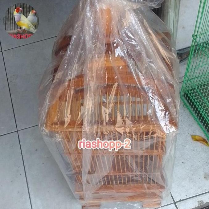 sangkar kandang pleci kotak vernis mewah murah