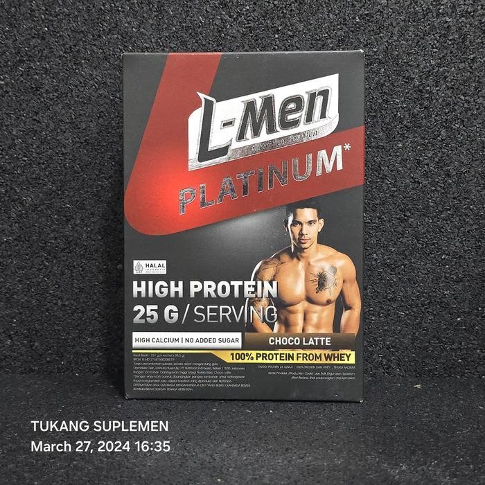 L-Men Platinum Box 6 Sachet Whey Protein Isolate Carnitine Creatine