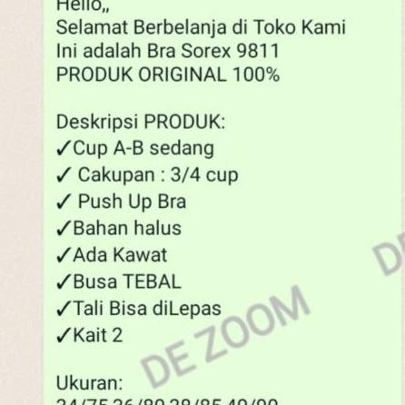Sorex Maximizer Bra 3/4 Cup Push Up Busa Tebal Kait 2 Cup A-B 9811
