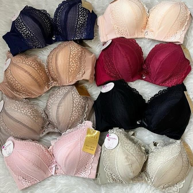 Bra Tally Push Up Busa Tebal Renda Tanpa Kawat