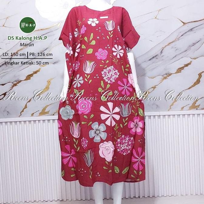 Batik H.A.P Daster Kalong Jumbo Panjang Semata Kaki Ld 150 Cm | Daster Big Size Model Lowo/ Kelelawa