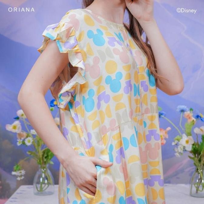 Oriana Mickey & Friends Homewear Midi Dress Daster Busui Vinesha Cantya Series