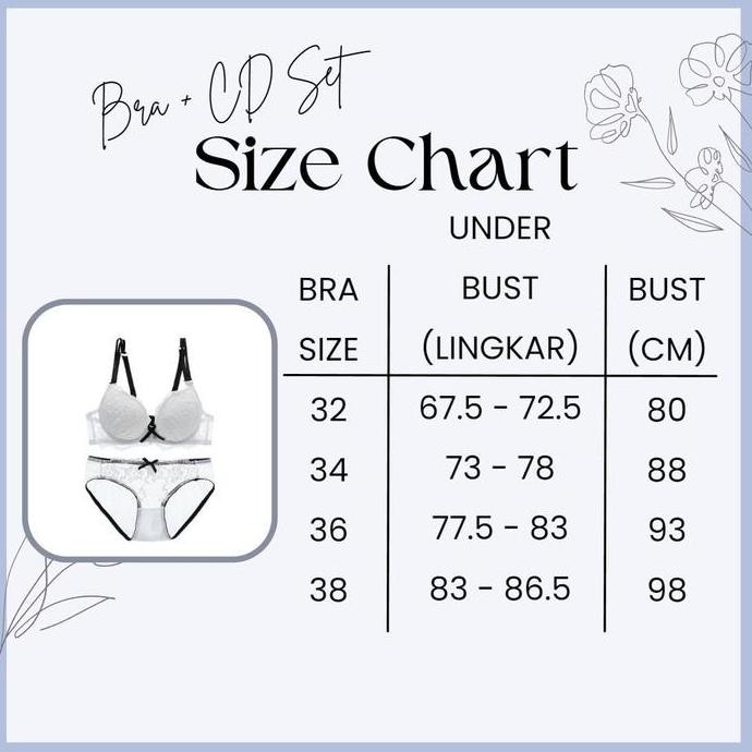Bra Set / Bh + Celana Dalam Wanita Sexy Elegant Renda Bunga Lingerie Busa Bisa Dilepas Kawat Setelan