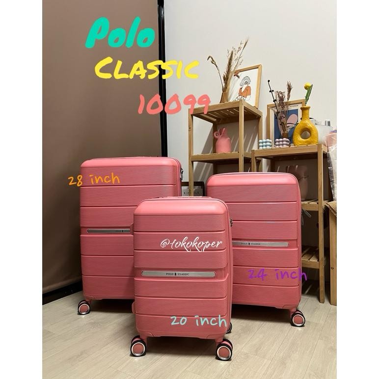 KOPER POLO CLASSIC 28 INCH SYDNEY SIZE BESAR BAHAN PP ELASTIS ANTI PECAH 98002 10099 TSA LOCK ANTI T
