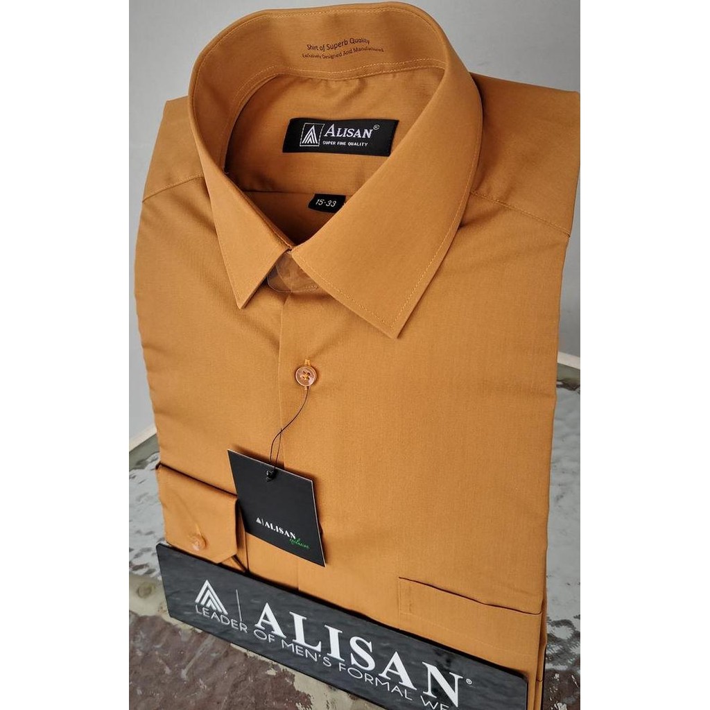 DB59 >> ALISAN Kemeja Polos Lengan Panjang - REGULER - COKLAT #7 / C-7