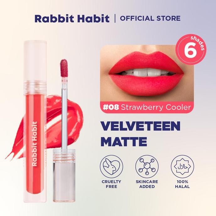 Rabbit Habit Velveteen Matte Lip Cream Natural Matte Finish, Smudge-Proof, Vegan & Cruelty-Free