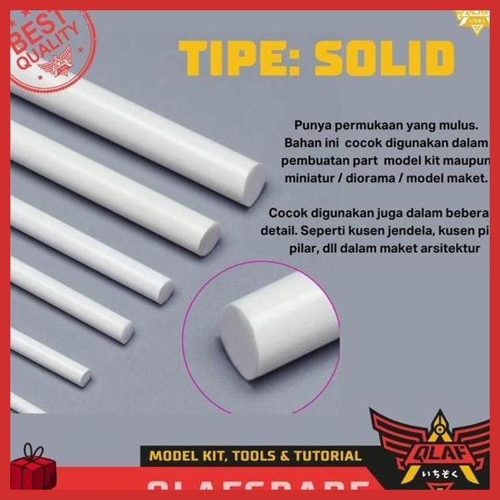 (GUNDAM) PLA BEAM ROUND SOLID - PLASTIC PLA PLATE BULAT PADAT PEJAL BUNDAR CUSTOM MODEL KIT  PLASTIK