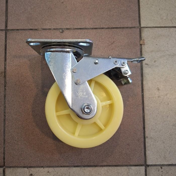 Roda Troli Nilon Heavy Duty 6 Inch Rem