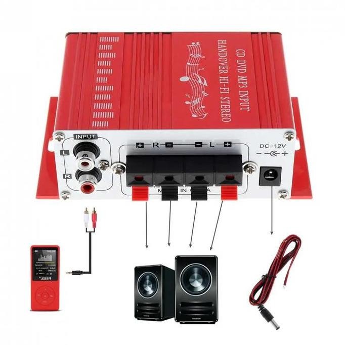 Mixer Audio Power Stereo Amplifier Mini Speaker 2 Channel 20W Port Rca