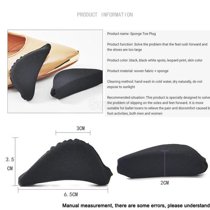 Promo Ganjalan Sepatu Kebesaran Pengganjal Sepatu Insole Heels Kebesaran Hitam Shoe Wanita Cod