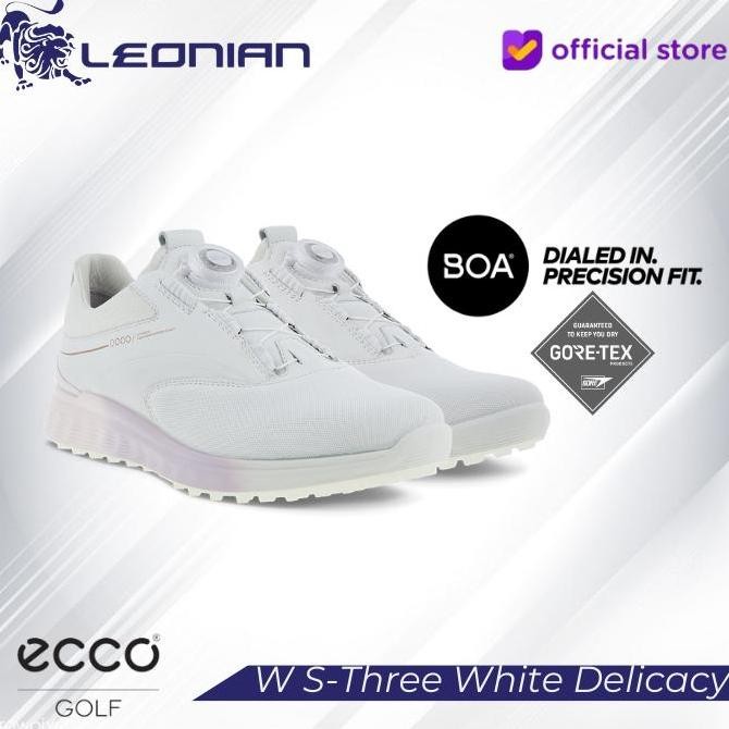 Sepatu Golf Ecco Women'S Golf S-Three Boa White/Delicacy/White - Sepatu Golf Wanita