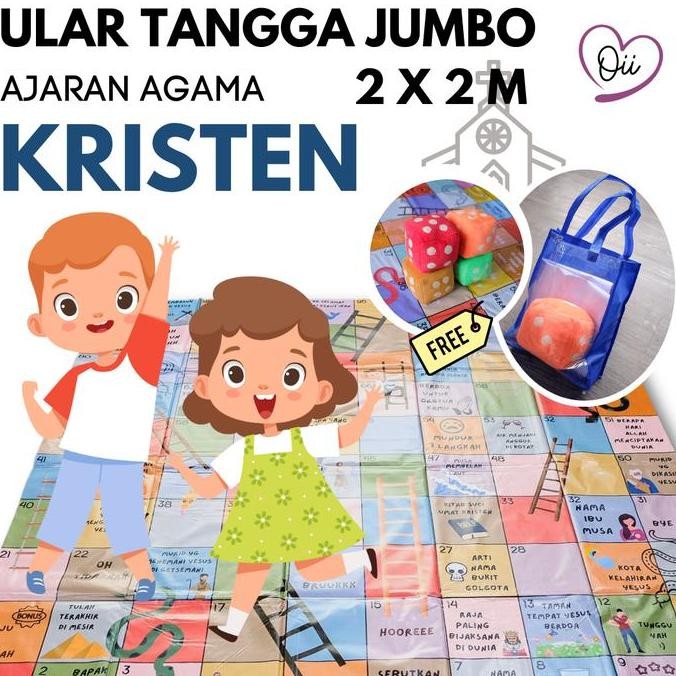 Promo Ular Tangga Jumbo Edukasi Karpet Permainan Keluarga Tema Agama Kristen COD