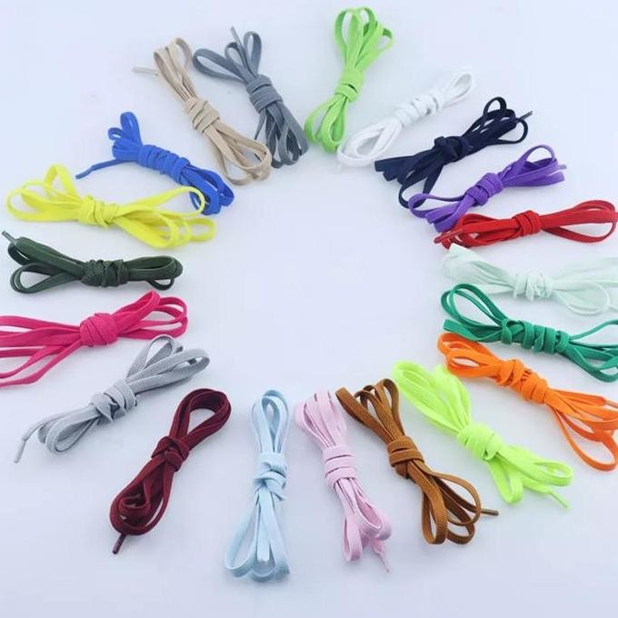 Promo Sepasang Tali Sepatu Pipih Gepeng Elastis Tali Sepatu Sneakers Cod