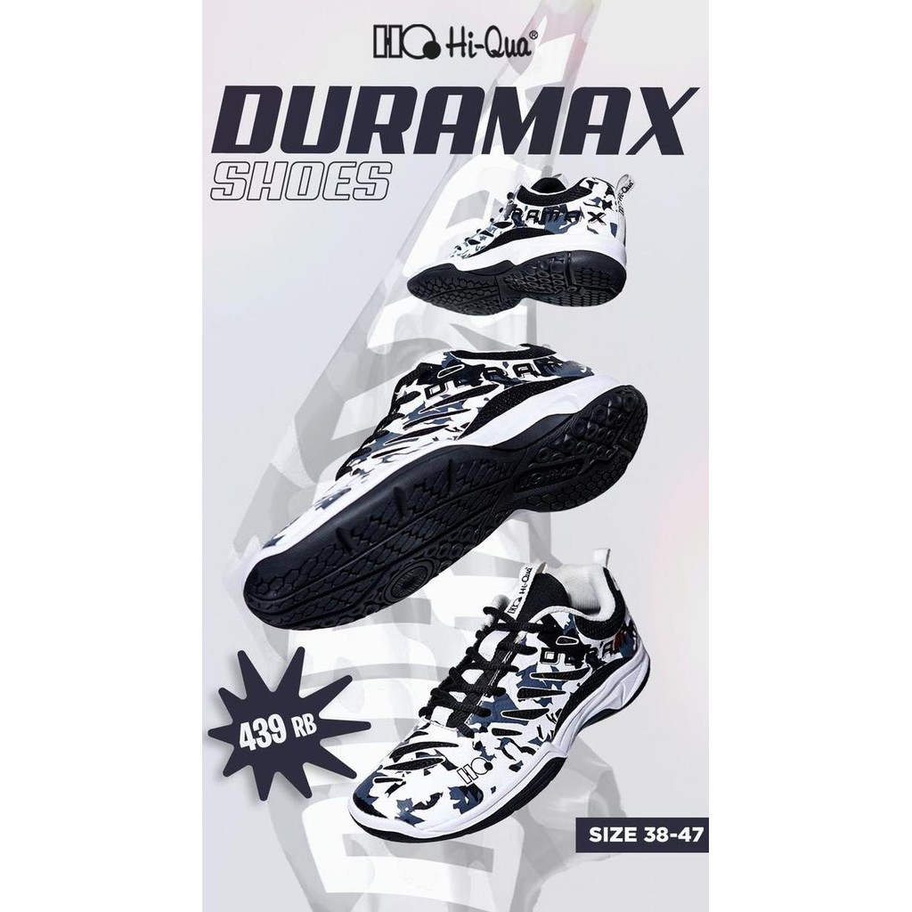 Sepatu Badminton bulutangkis HI-QUA HIQUA NEW DURAMAX V2 ORIGINAL