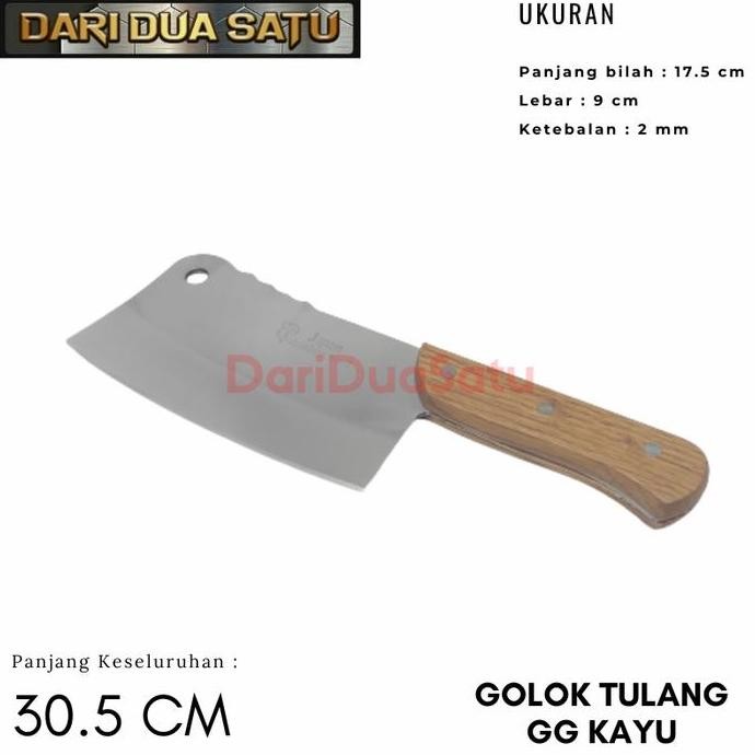 Golok Tulang Pisau Daging Gagang Kayu