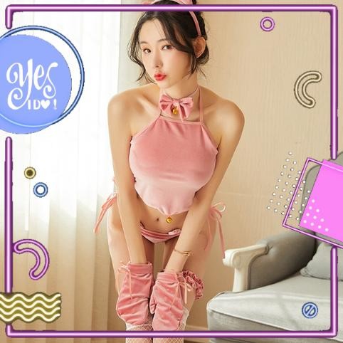 YesIDO Lingerie Cosplay Wanita Kostum Kucing Bulu Bulu Halus Seksi Cantik Beludru Erotis 1247 Lembut