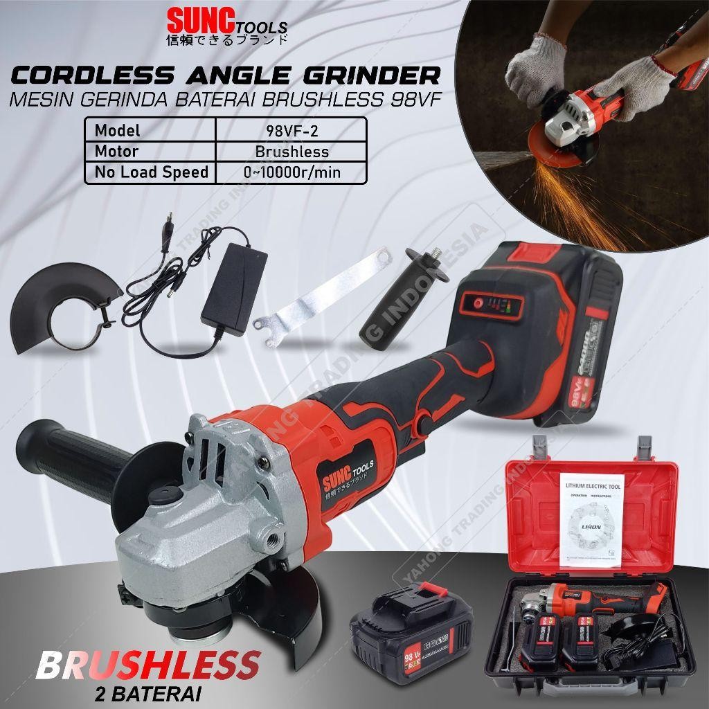 Mesin Gerinda Baterai Cordless Angle Grinder 98VF 98V  98 V SUNC TOOLS **