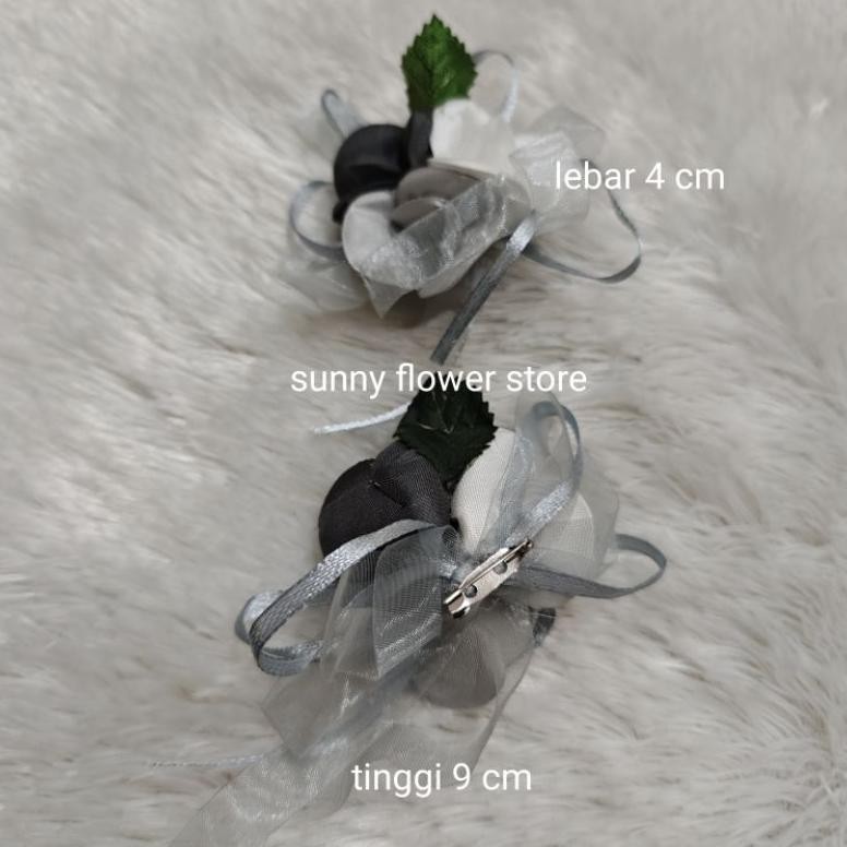 Terlaris (12 pcs ) Bunga aksesoris buat Panitia/Bros pin pakai peniti ,.