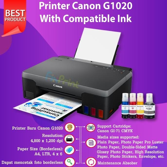Printer Canon Pixma G1010 G1020 Infus Inkjet Garansi Resmi Canon