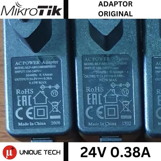 POWER ADAPTOR MIKROTIK 24V 0.38A 0.8A 1.2A ORIGINAL DC 5.5MM 24 V